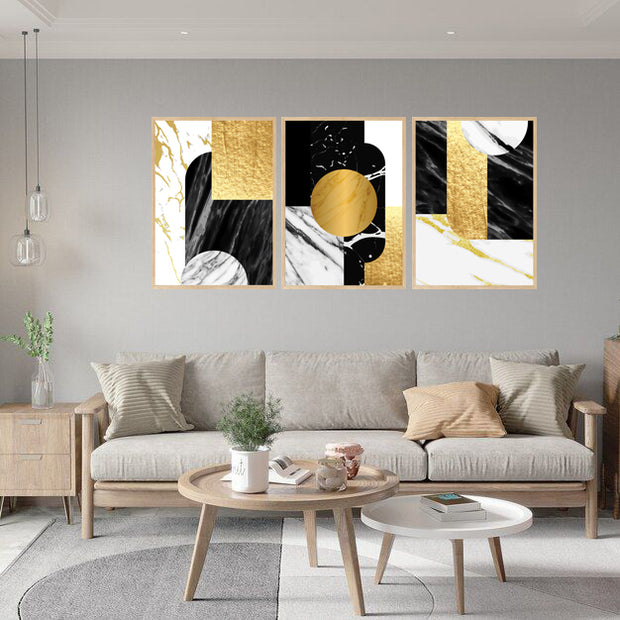 ZEITGEISTY ABSTRACT PICTURE FRAMES WITH GLASS - SET OF 3