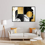 OSTENTATIOUS ABSTRACT PICTURE FRAMES WITH GLASS - SET OF TWO