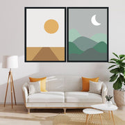 TERRAIN ABSTRACT PICTURE FRAMES WITH GLASS- SET OF 2