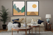 VISTA ABSTRACT PICTURE FRAMES WITH GLASS- SET OF 2