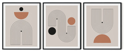 CONTOUR GEOMETRIC PICTURE FRAMES WITH GLASS- SET OF 3 (1) By Stephen M. Marsh