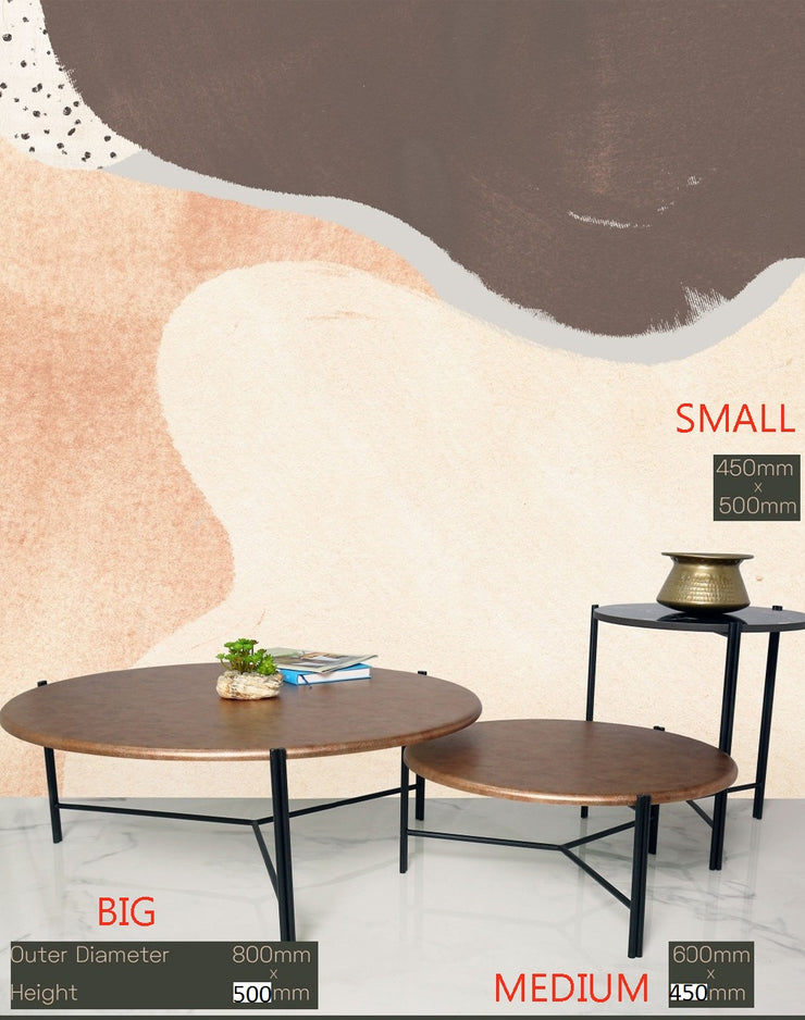 CLASSIC BLACK METAL LEG CENTER TABLES