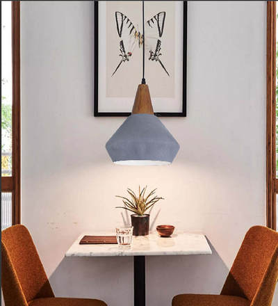 RITZY GREY AND WHITE HANGING LIGHT