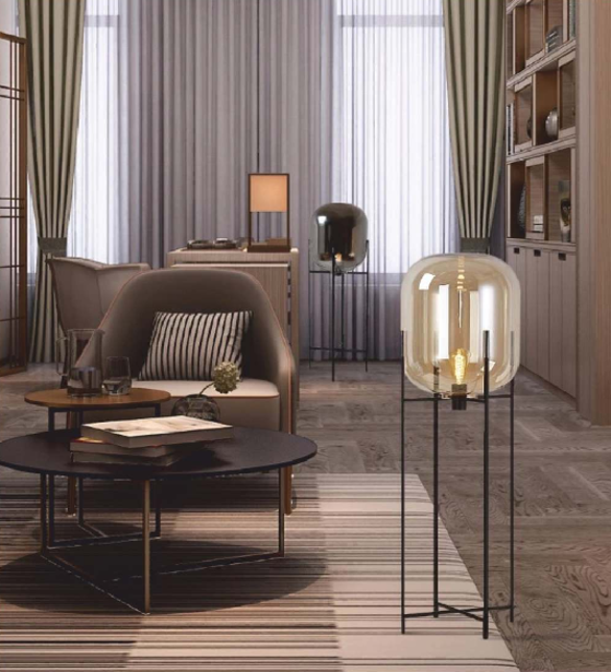 FETCHING QUARANGLE FLOOR LAMP WITH A VINTAGE FINISH