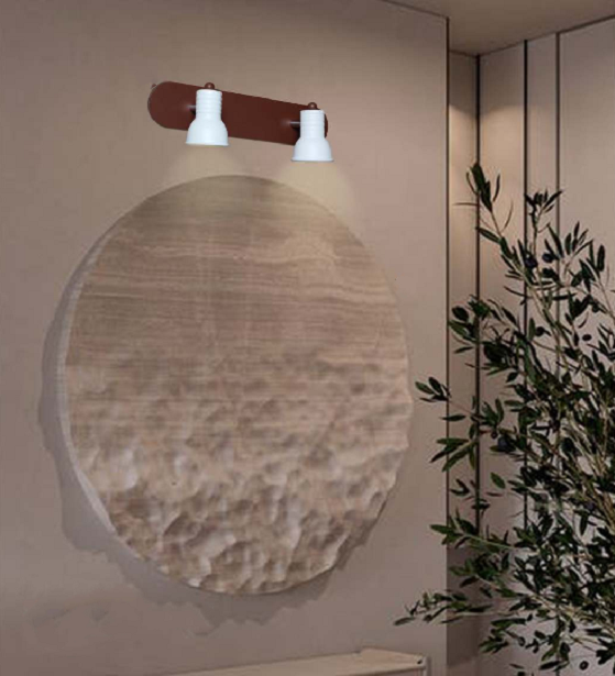 DUAL RAKISH WHITE AND BROWN WALL LAMP