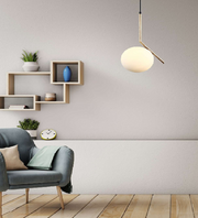 GLOBULAR MILKY WHITE HANGING LIGHT