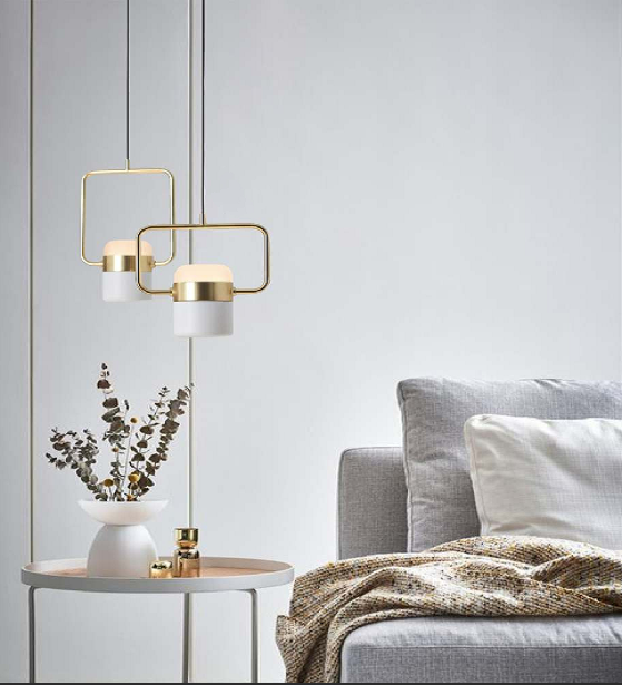 STYLISH WHITE AND GOLD DESIGNER HANGING LIGHT