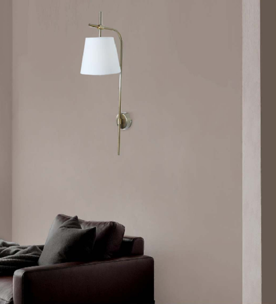 GENTEEL WHITE AND ANTIQUE BRASS WALL LAMP