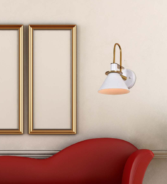 RYTHYM WHITE AND MATTE GOLD WALL LAMP