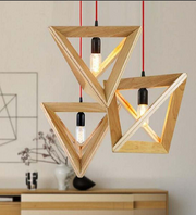 FLASH OF GLAM  WOODEN TRIO CHANDELIER