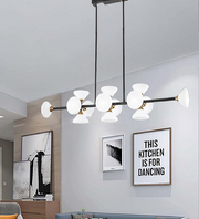 EVERLASTINGLY NEVER METAL CHANDELIER GLIDED IN GLASS