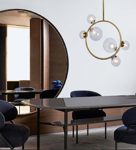 NOCHES DE AGOSTO METALIC GLASS CHANDELIER