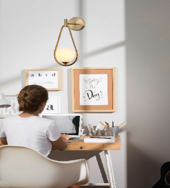 ELEGANTE METALLIC PENDANT WITH STANDING GLOBE WALL LIGHT