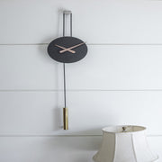 RUSTIC BLACK PENDULUM WALL CLOCK