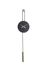 RUSTIC BLACK PENDULUM WALL CLOCK