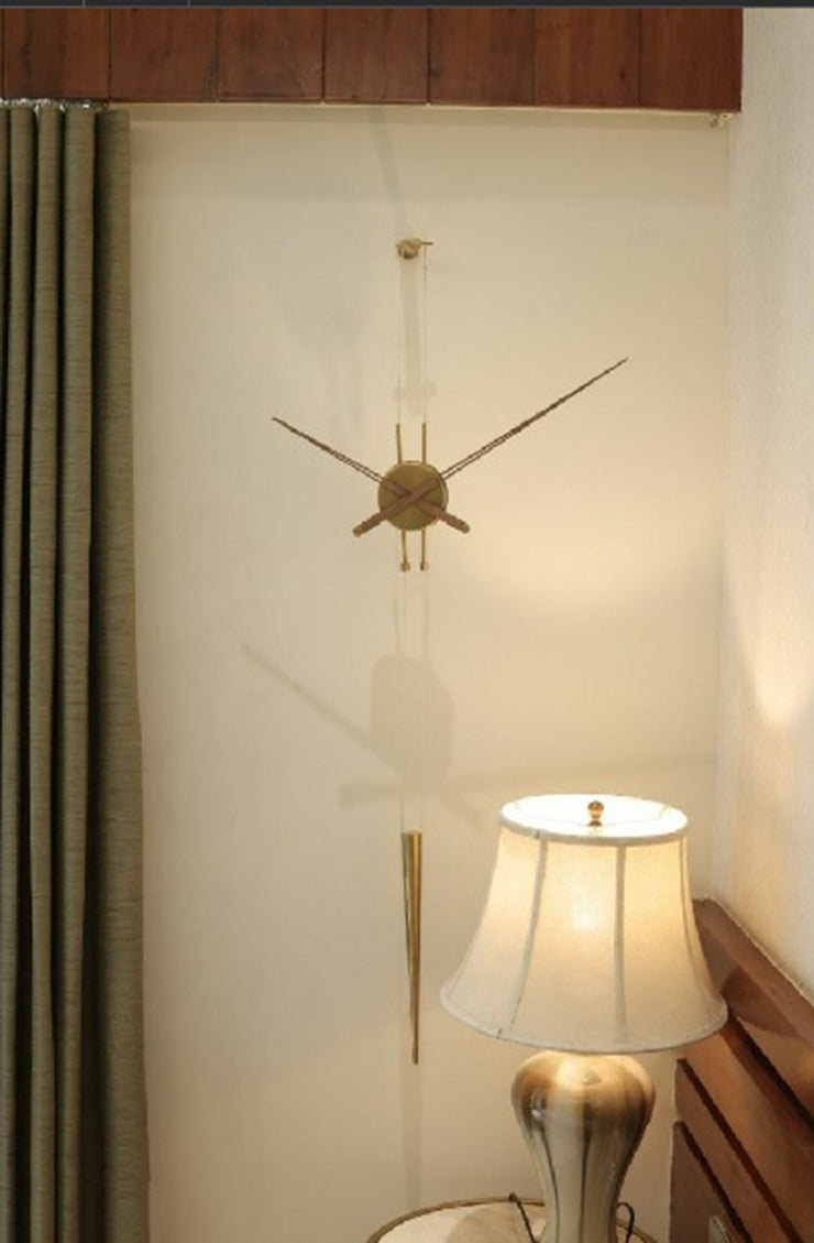 CRAFTED DABBLE SIDED ROMAN STYLE BRASS WALL CLOCK