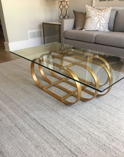 LAVAL GOLD FINISH RECTANGULAR CENTER TABLE