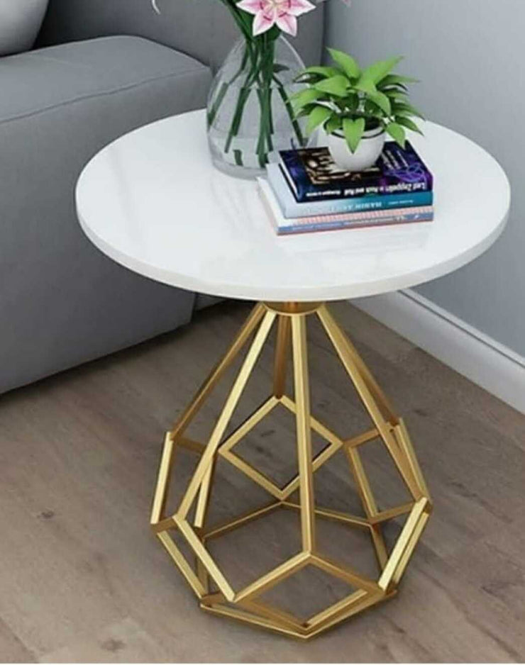 BELLMORE METALLIC SIDE TABLE WITH GOLDEN TINGE