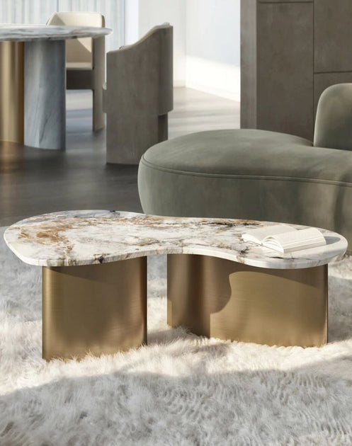 SCANDIVIAN DESIGNED IVORISH CENTER TABLE – SUREKH DECOR