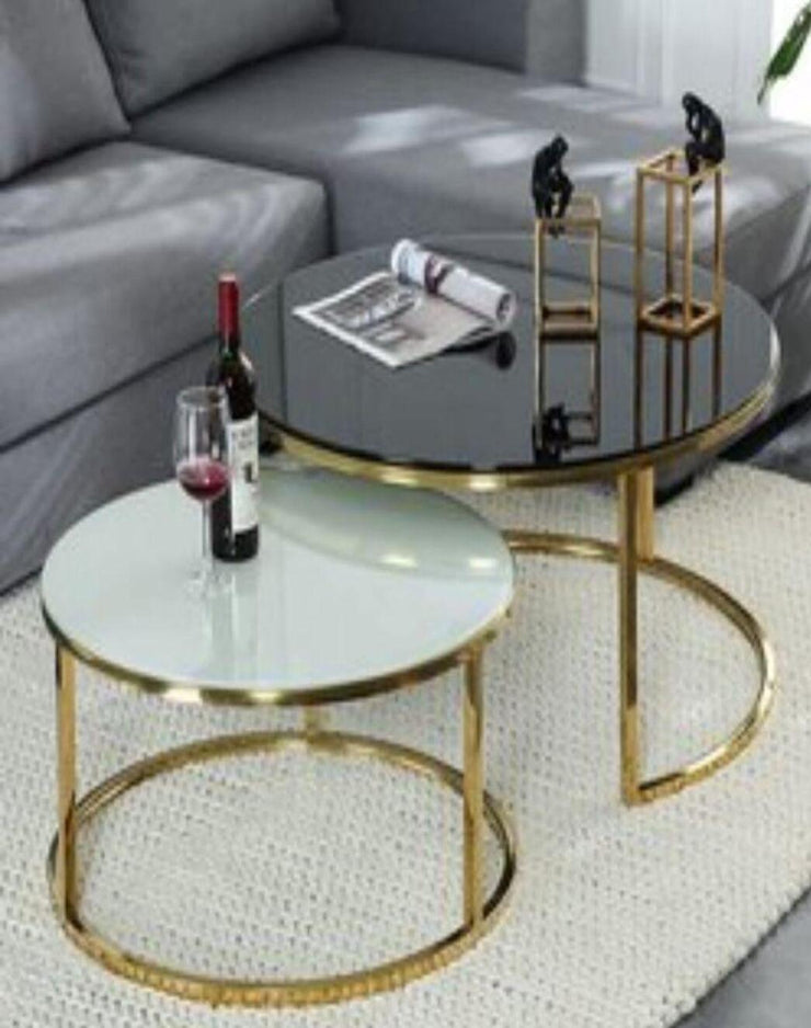 GLIDER ELLIPTICAL NESTING GRID COFFEE TABLE