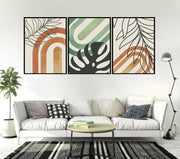 ARCY BOTANICAL LEAF ART FRAMES WITH GLASS-SET OF 3