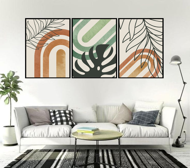 ARCY BOTANICAL LEAF ART FRAMES WITH GLASS-SET OF 3