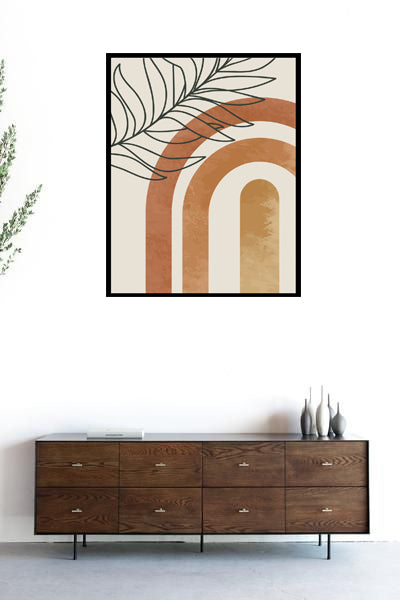 SPATIAL TROPICAL LEAF ART FRAME WITH GLASS-SINGLE