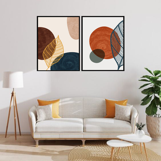 UNIQUE LEAVES BOTANICAL PICTURE FRAMES WITH GLASS- SET OF 2 (2) By Nicolay Albrecht