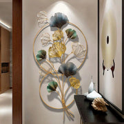 BLUE AND GOLDEN CAPTIVATING FLORID METAL WALL DECOR