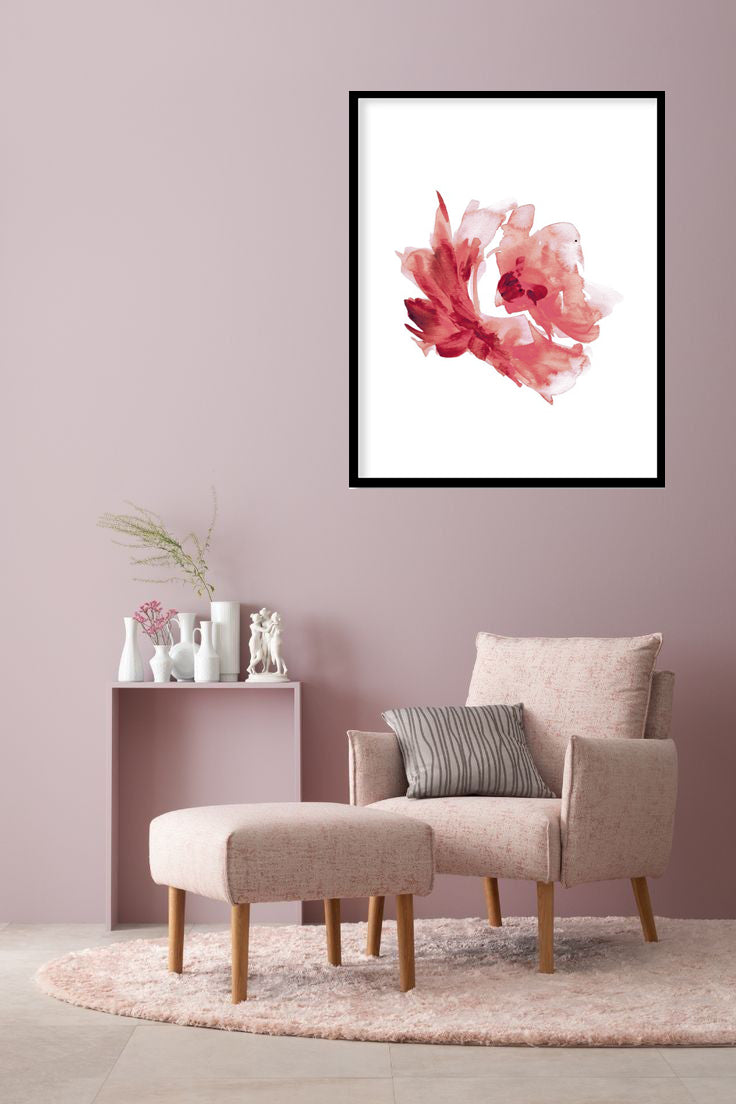 RED ROSE FLOWER BOTANICAL PICTURE FRAME WITH GLASS- SINGLE (2) BY ALEXANDER A. PARKS