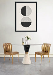 MINIMALISTIC CIRCULAR PATTREN LINE BOHO ART FRAME WITH GLASS- SINGLE
