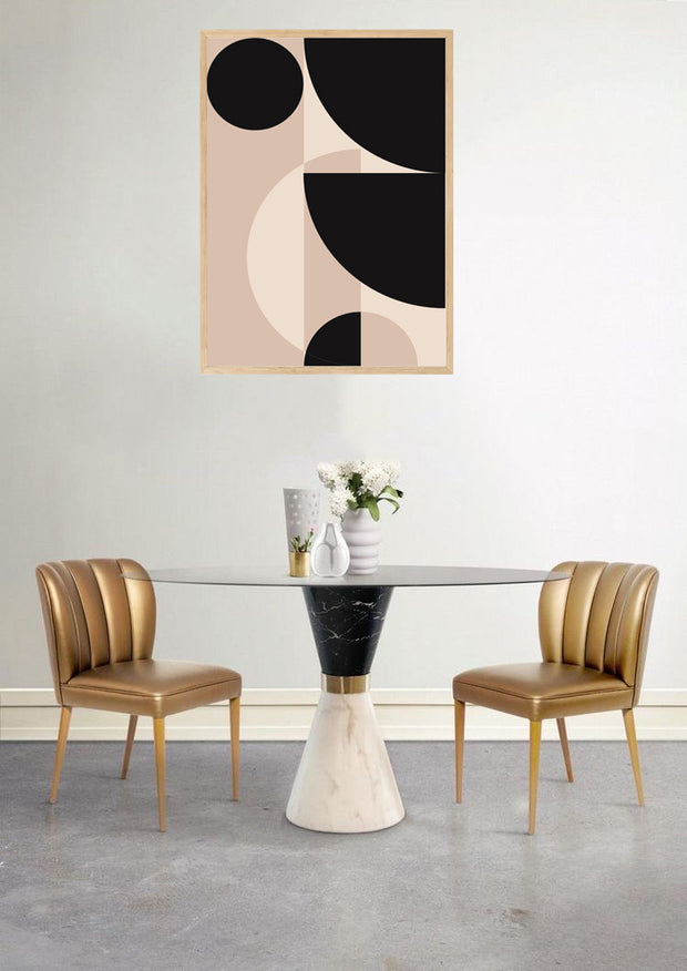 BRACELET HEMICYCLE ABSTRACT ART FRAME WITH GLASS-SINGLE