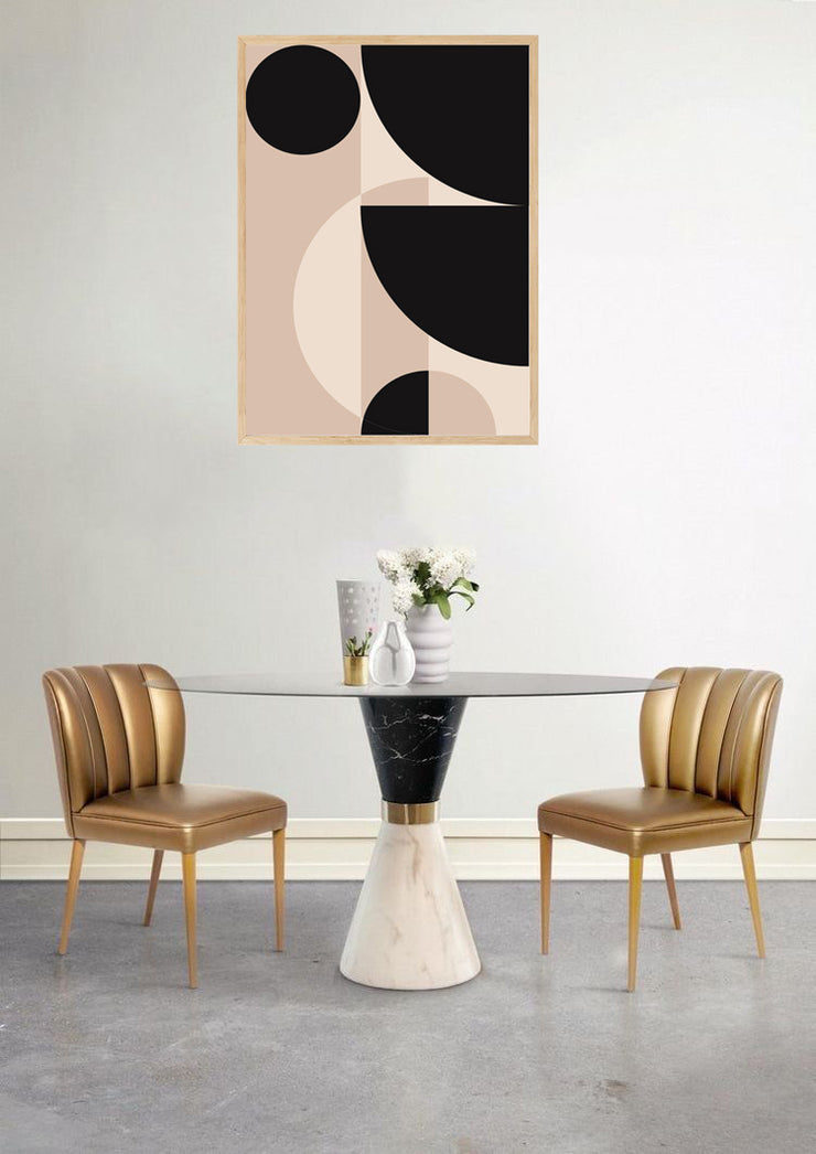 BRACELET HEMICYCLE ABSTRACT ART FRAME WITH GLASS-SINGLE