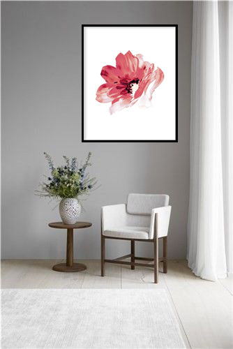 RED ROSE FLOWER BOTANICAL PICTURE FRAME WITH GLASS- SINGLE (1) BY ALEXANDER A. PARKS