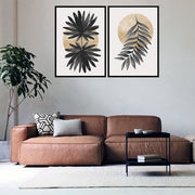 PALM LEAVES WALL ART FRAMES WITH GLASS- SET OF 2