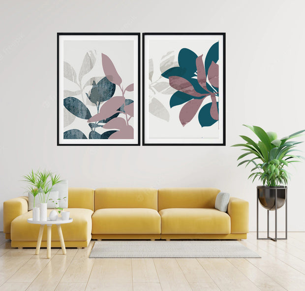 UNIQUE ABSTRACT PICTURE MODERN GRAPHICS FRAMES WITH GLASS -SET OF 2 (2) By Alexander A. Parks