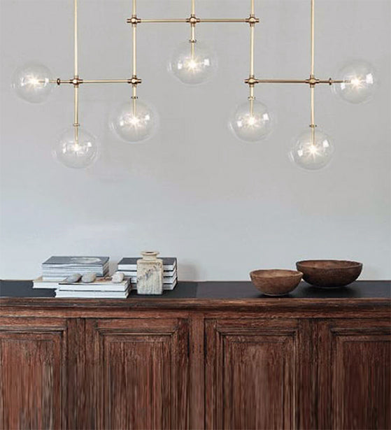 MOONSTRUCK BUBBLED GOLDEN METAL CHANDELIER