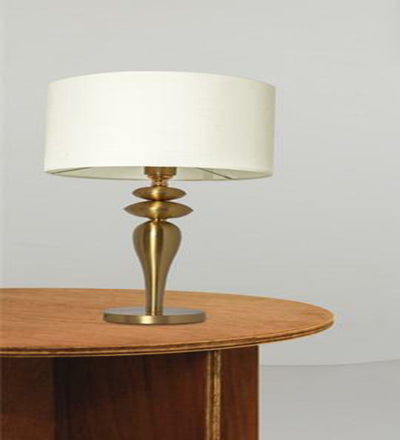 SPLENDID WHITE ANTIQUE BRASS TABLE LAMP