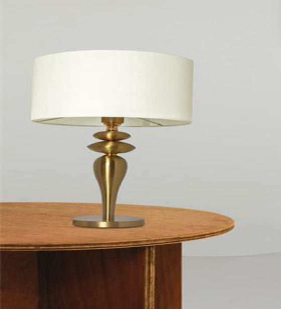 SPLENDID WHITE ANTIQUE BRASS TABLE LAMP