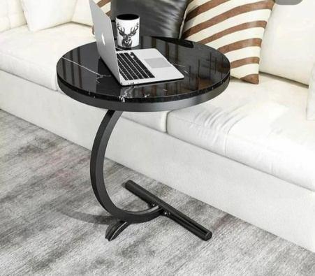 VINTAGE ROUND METALLIC SIDE TABLE
