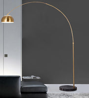GRACEFUL ANTIQUE BRASS AND WHITE FLOOR LAMP