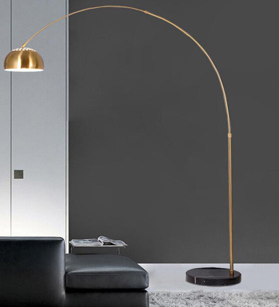 GRACEFUL ANTIQUE BRASS AND WHITE FLOOR LAMP