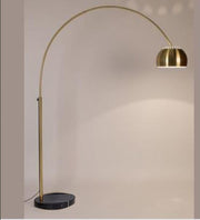 GRACEFUL ANTIQUE BRASS AND WHITE FLOOR LAMP