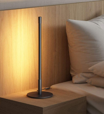 COLUMNAR SLEEK BLACK TABLE LAMP