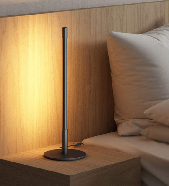 COLUMNAR SLEEK BLACK TABLE LAMP