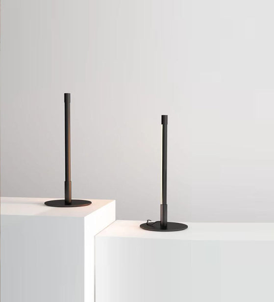 COLUMNAR SLEEK BLACK TABLE LAMP