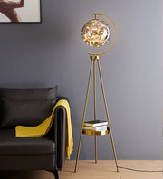CONVENTIONAL GOLDEN METAL FLOOR LAMP