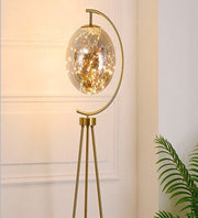CONVENTIONAL GOLDEN METAL FLOOR LAMP