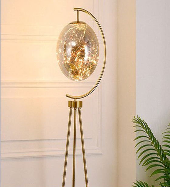 CONVENTIONAL GOLDEN METAL FLOOR LAMP