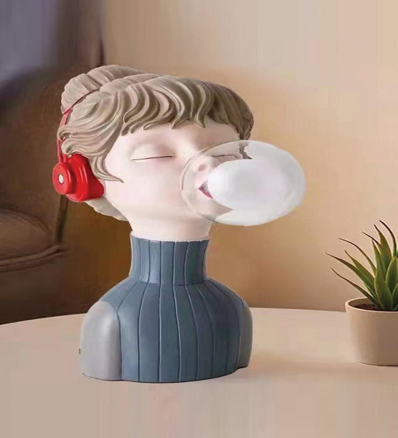 BEWITCHING BUBBLE-GUM  ANTIQUE TABLE LAMP